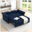 Loveseats Sofa Bed With Pull-Out Bed,Adjsutable Back-Blue