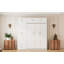 Grand lit escamotable mural avec armoire supérieure, tablettes et garde-robe-2028450897