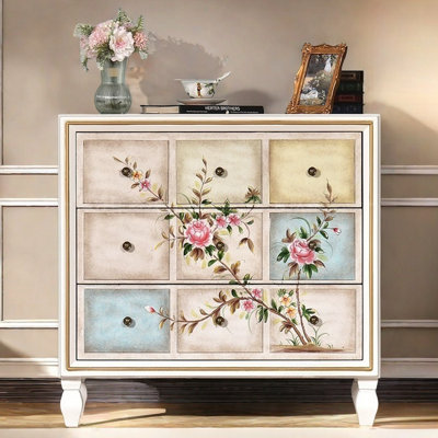 Rustic Vintage Hand-Painted 3-Drawer Accent Chest by Ruthber Solutions