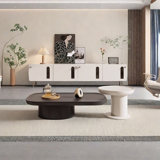 Combinaison meuble télé de style crème avec table basse