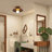 Modern Wood Flush Mount Ceiling Light with Frosted Glass Globe, Natural Wooden Ceiling Light Fixture for for Bedroom Hallway Entryway Kitchen-925091262