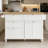 Farmhouse Kitchen Island With Drop Leaf & 2 Stools, Kitchen Table Set With Power Outlet, Storage Cabinet, Drawers, Spice Rack & Towel Bar-1064855052