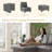 91" Modular Faux Leather Sectional Sofa With Storage Ottoman, Mid-Century Modern Reversible L-Shaped Couch With Padded Armrests, Grey-123828478