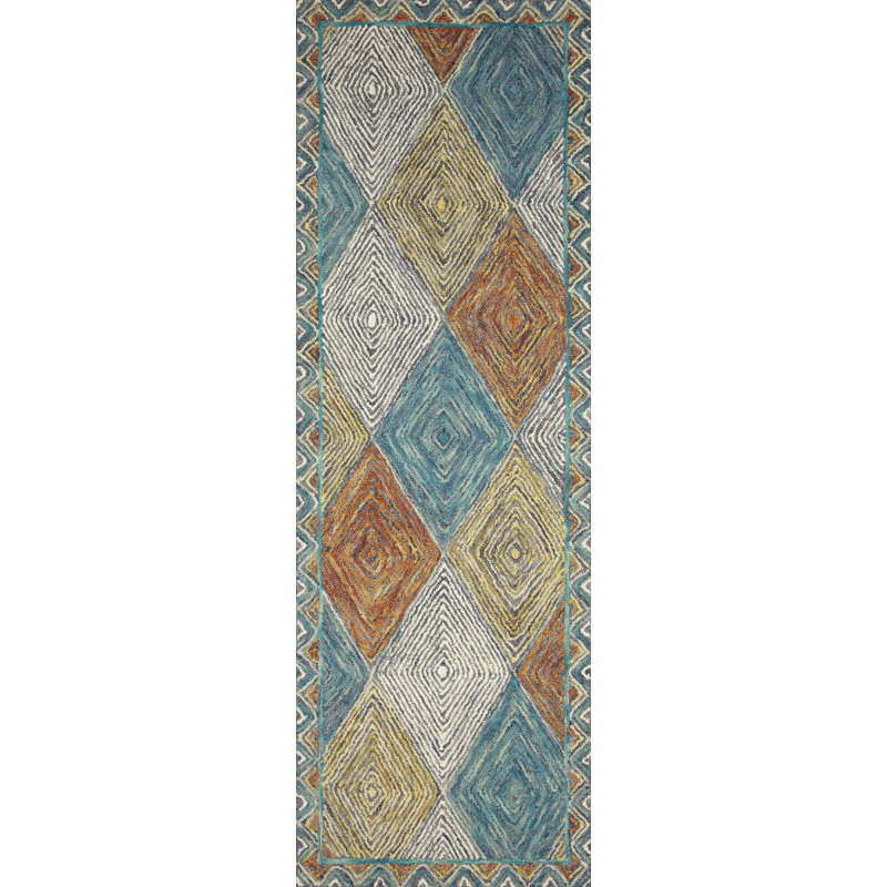 Morecambe Hand Hooked Wool Indoor Rug, Rectangle 2'6" x 9'9"