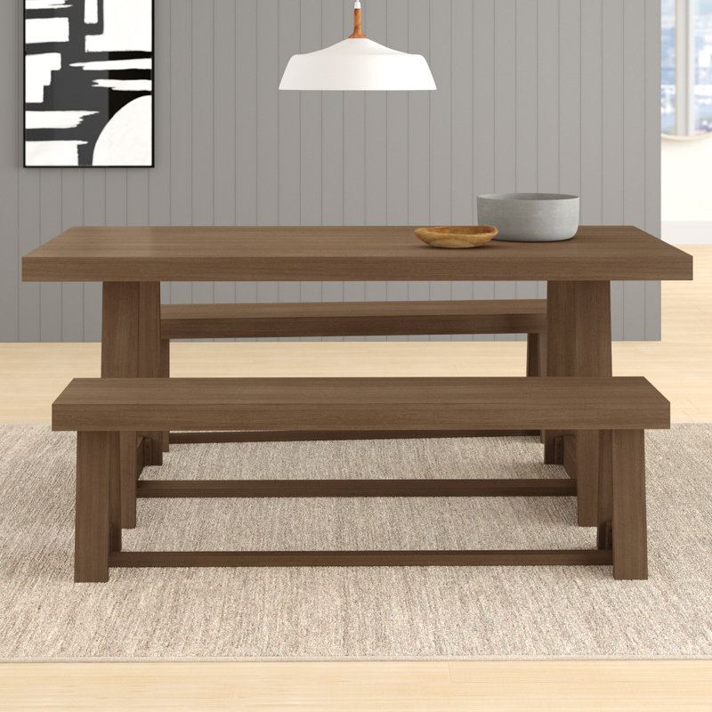 Linzy 6-Person Solid Wood Dining Set, Pecan Wirebrush