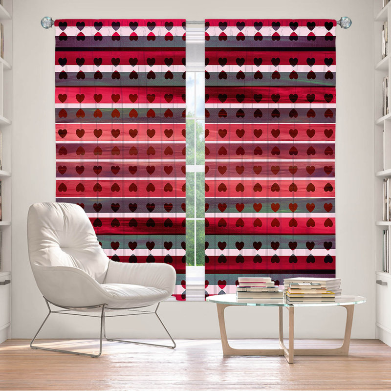 Rideau en polyester, L 40 po x L 52 po, Rouge