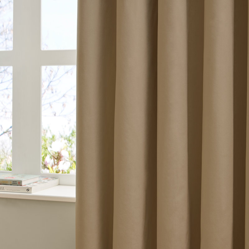 The Ultimate Velvet Room Darkening Curtain Panel Pair, Brown, 168cm Width x 229cm Drop