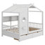 Lit en bois avec tiroirs et tablette de rangement-313605934-313605921