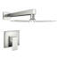 Robinet de douche mural, version nickel brossé - laiton, valve incluse