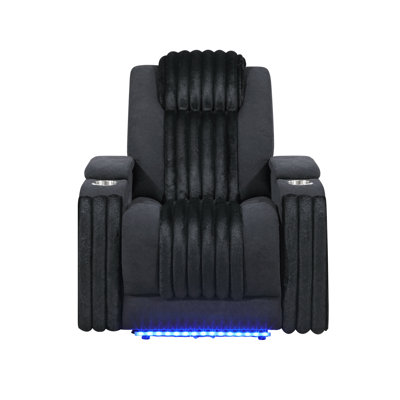 U8000 Black Power Recliner W/ Power Headrest & Led Light