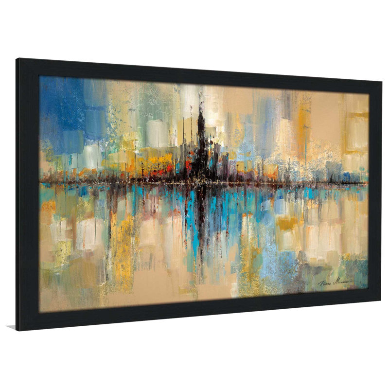 " City Lights " by Ruane Manning, 21.5" H x 27.5" W x 0.75" D