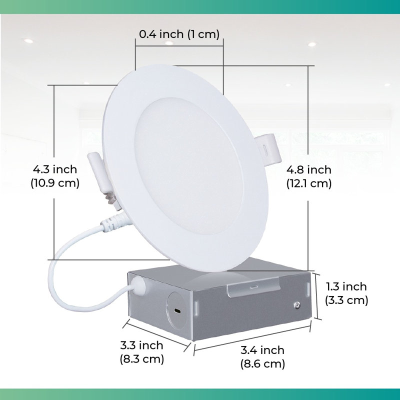 4'' White Aluminum LED Canless Recessed Lighting Kit