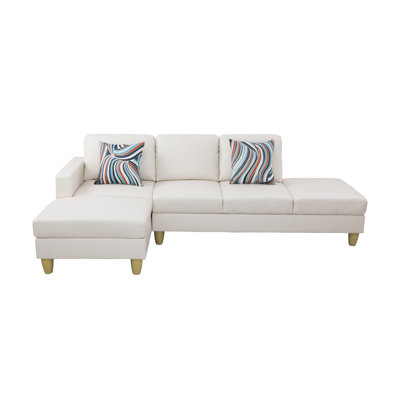 White Faux Leather 2-Piece Loveseat Sofa Set for Living Room - Stain-Resistant, Bright & Stylish