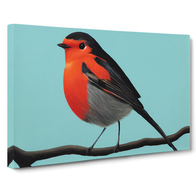 Enlightened Robin Bird - Wrapped Canvas