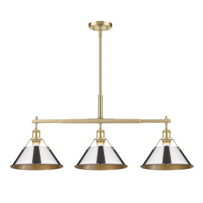 Luminaire suspendu linéaire à 3 lumières pour îlot de cuisine Weatherford