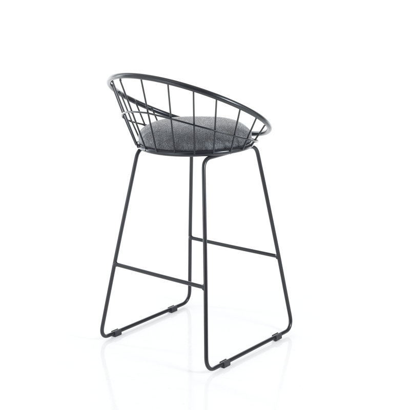 Upholstered Counter Stool with Metal Frame