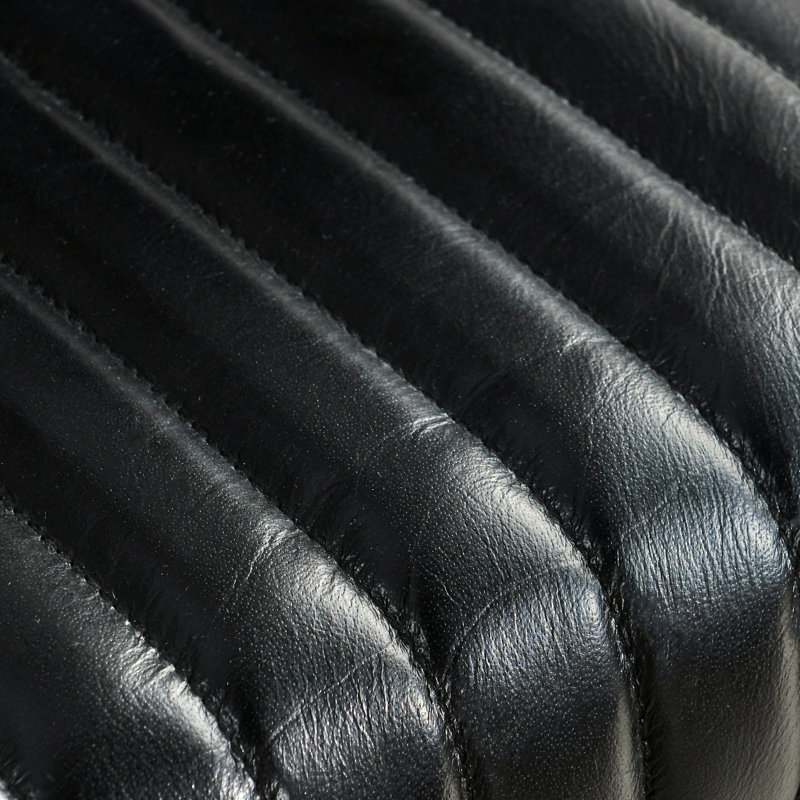 Leather Side Chair in Black, Black