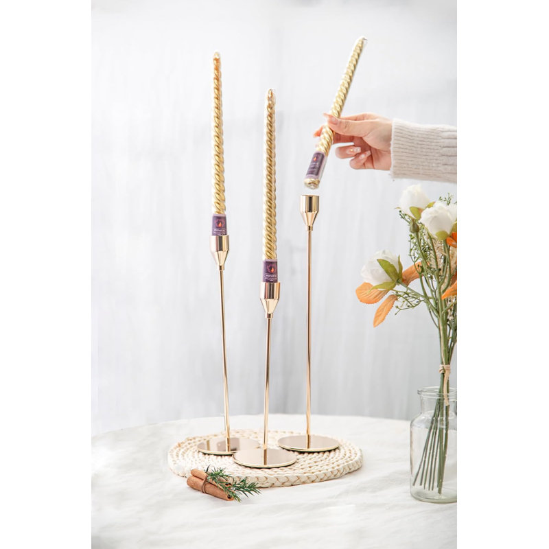 Bougies spiralées en cire, chandelles non parfumées, bougies torsadées pour la maison, le mariage, la table de salle à manger | Paquet de 6 bâtons de bougie