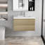 Meuble-lavabo mural peu encombrant avec lavabo de grande qualité et grand espace de rangement-117076811