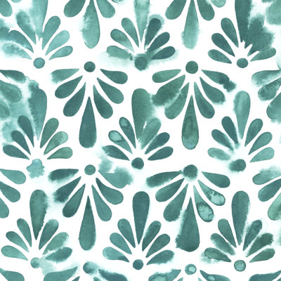 Aquamarine Motif I by Grace Popp - Wrapped Canvas Print