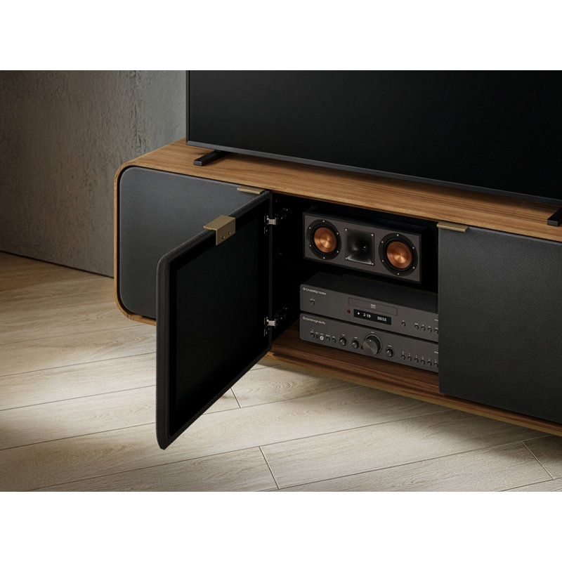 Solid Wood and Glass TV Stand