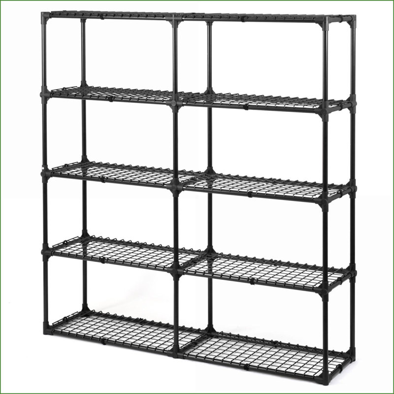 Wire Shelving Unit 5-Shelf 2-Pack with Cover | Steel | Black