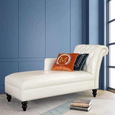 Degraaf Faux Leather Chaise Lounge