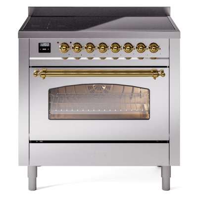 Cuisinière à induction 36 pouces avec 6 éléments à induction ILVE Nostalgie II Series (porte en verre)