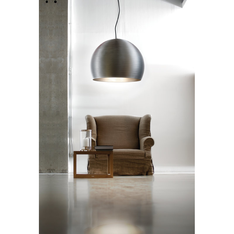 Tyrone Bowl LED Pendant, Aluminium, 150 cm H x 50 cm diameter