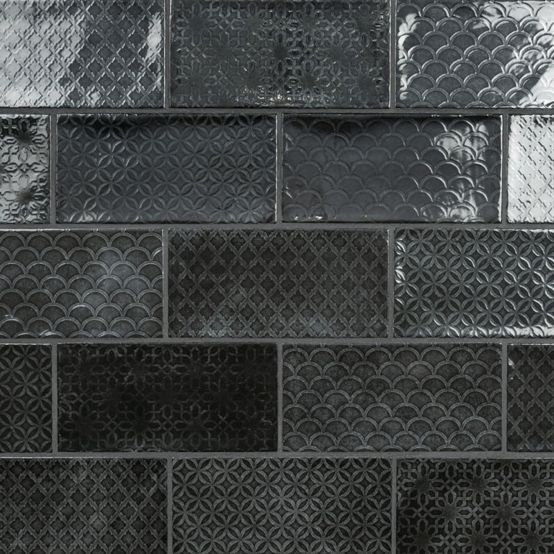Carrelage style métro en céramique 8 po x 4 po Camden, Nero