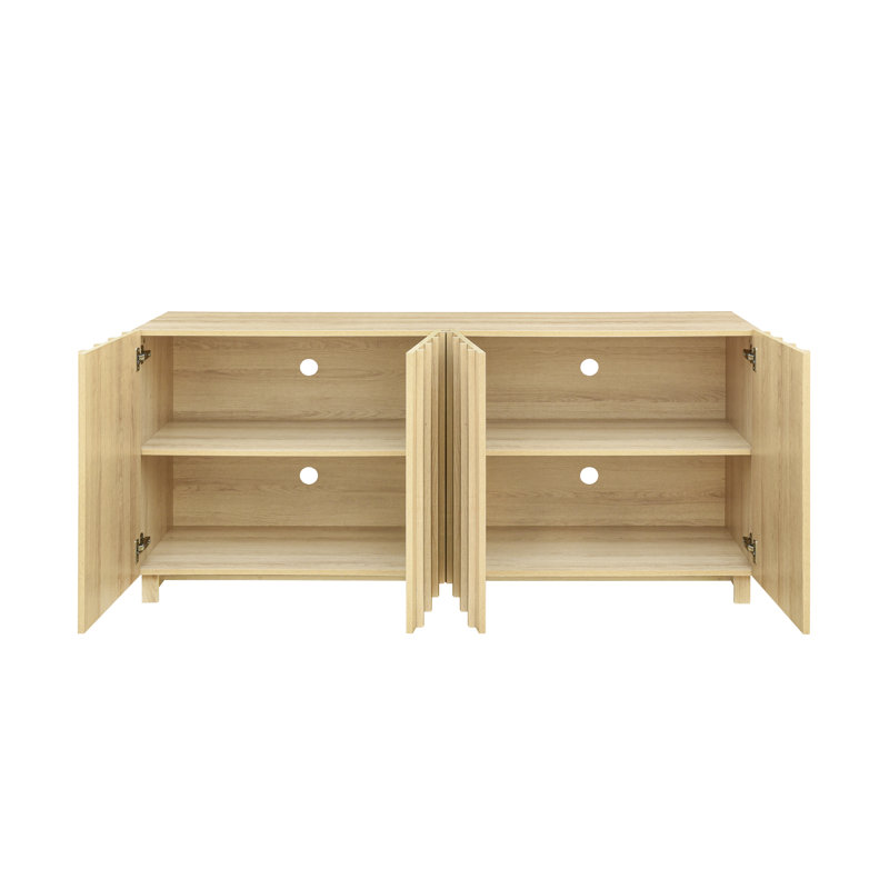 Buffet cannelé l 4 po Araminta, Chêne