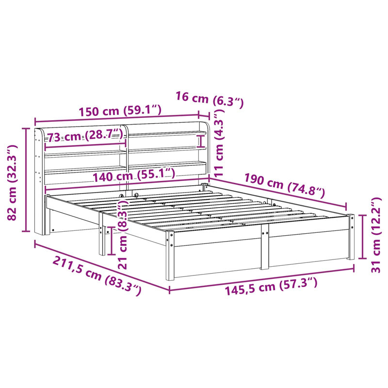 Solid Wood Bed Frame