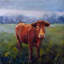 Red Cow Bell - reproduction d'art sur toile-26459237-26459234