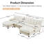  Canapé modulaire en U modulaire en U, chenille à 4 places avec 2 repose-pieds pour chambre à coucher et appartement, beige, sièges en mousse haute densité, assise détendue, sièges, repose-pieds profonds amovibles, moderne-1570934333-1570934328