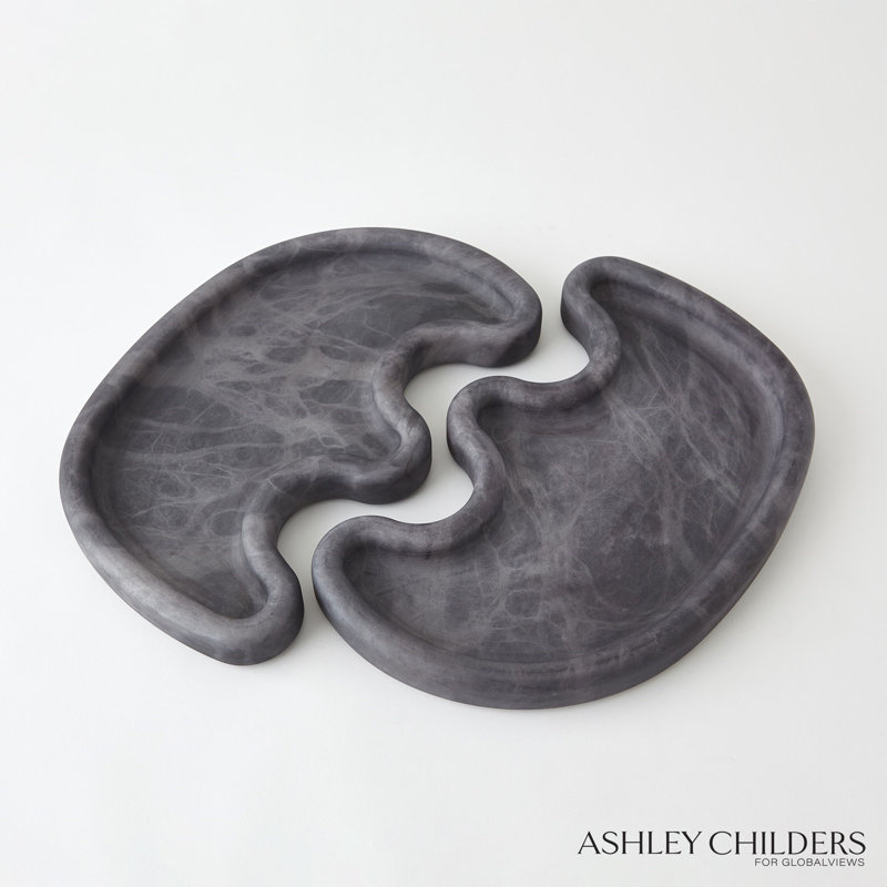 Amera Alabaster Tray, Gray