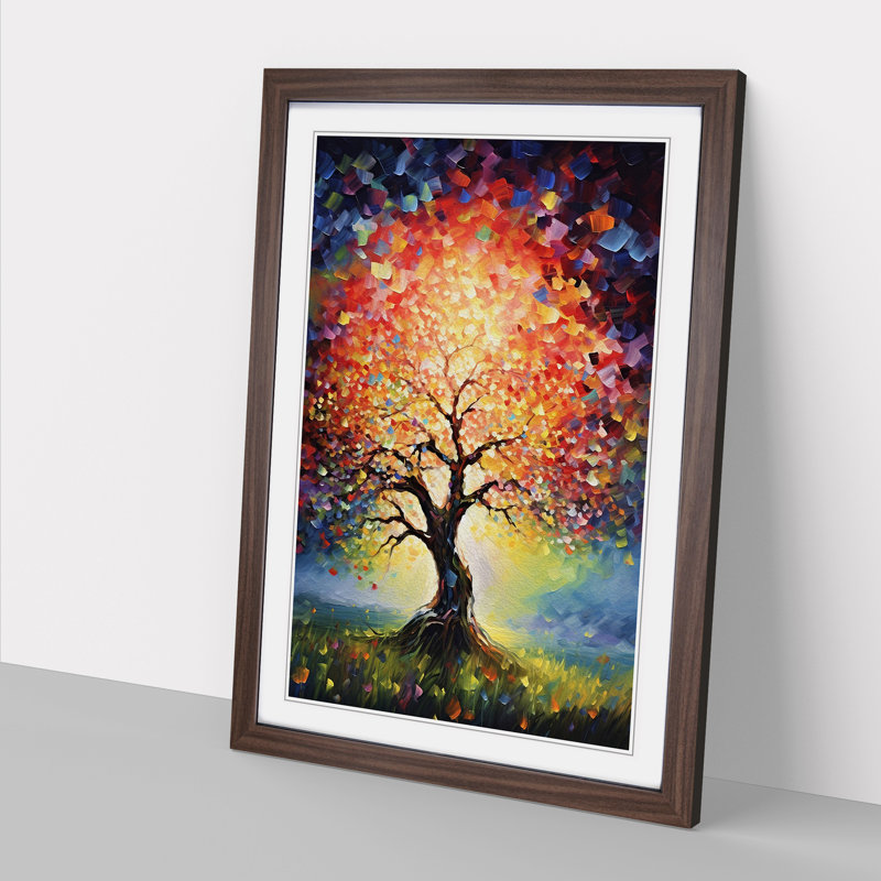Single Picture Frame Print on Wood, Walnut Framed, 64cm H x 46cm W