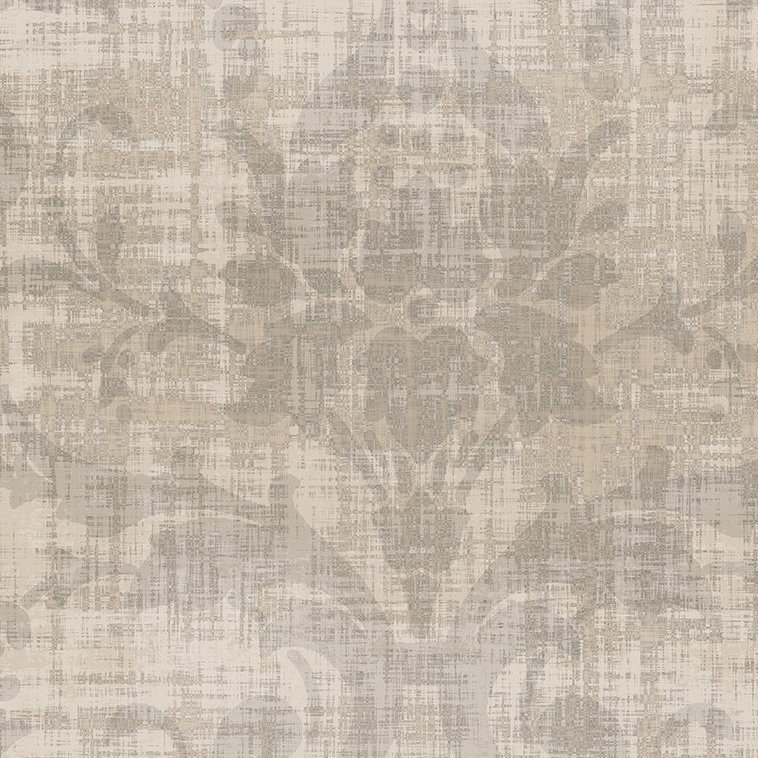 Palace Damask Metallic Wallpaper, French Gray