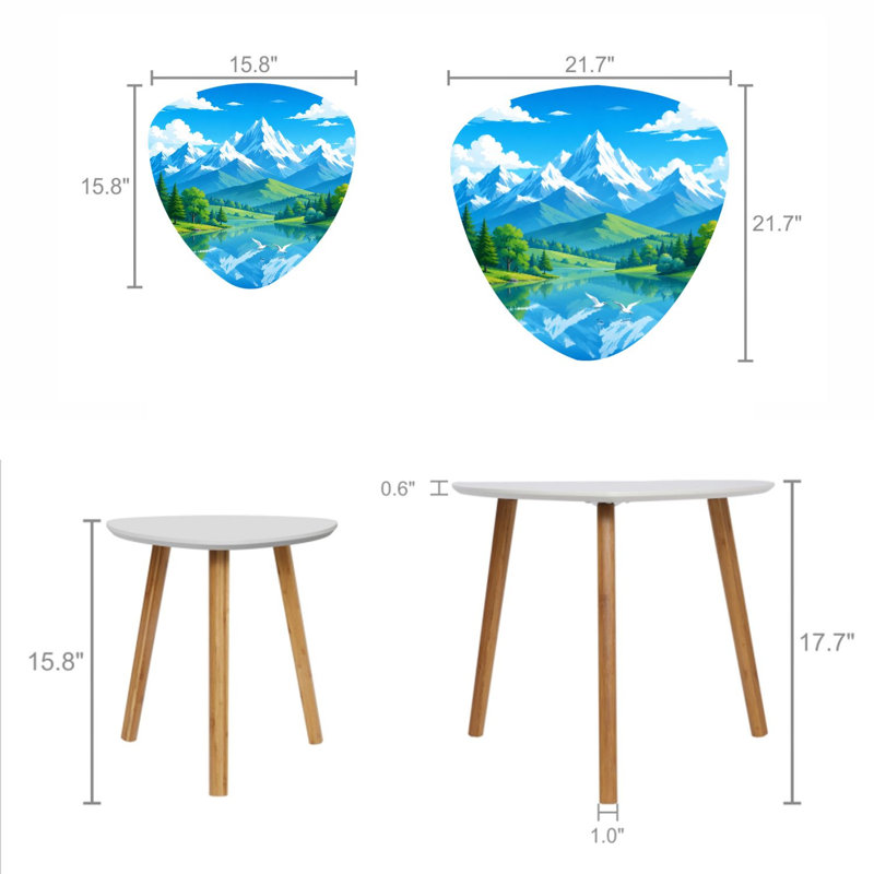 Ensemble de 2 tables basses gigognes Triangle