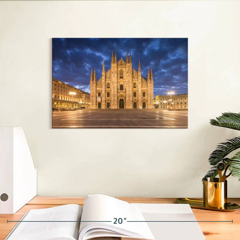 Milan Cathedral At Night, 8" H x 12" W