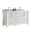 Ensemble de meuble-lavabo double autoportant 60 po avec 2 poignées entièrement assemblé