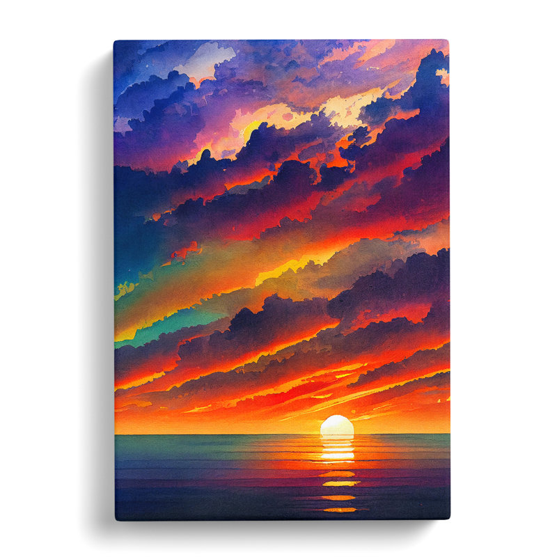 XV1022-3754X Resplendent Ocean Sunset - Print, No Matte, 60cm H x 40cm W, Wrapped Canvas