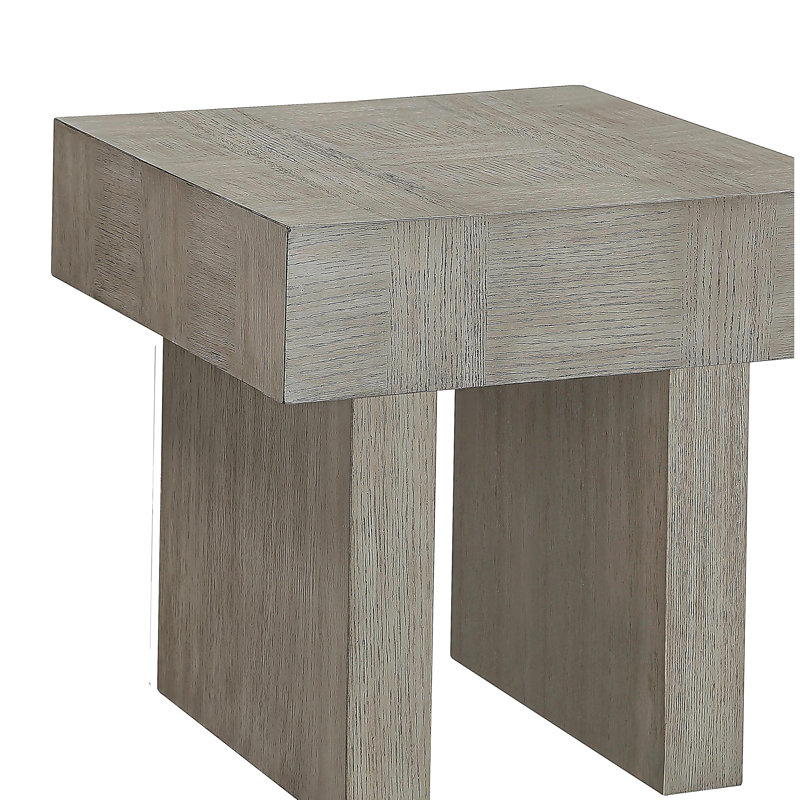 Ensemble de 3 tables basses de style moderne avec 2 tables de bout brun et gris
