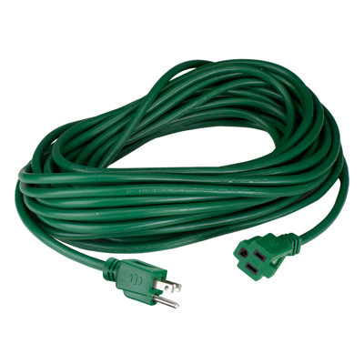 100Ft Green 3-Prong Outdoor Extension Power Cord