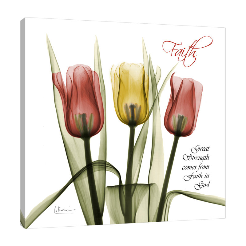 «Faith Tulips», toile tendue par Albert Koetsier, H 36 po x l 36 po x P 1,5 po