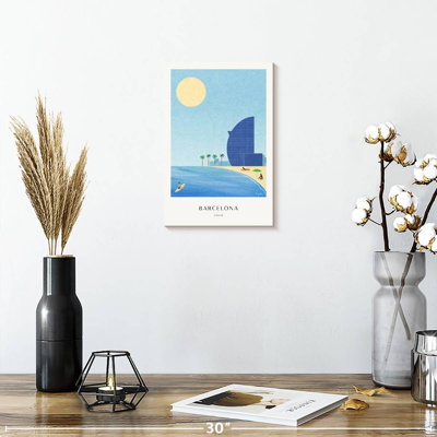 Affiche de voyage rétro Aime Barcelona Beach