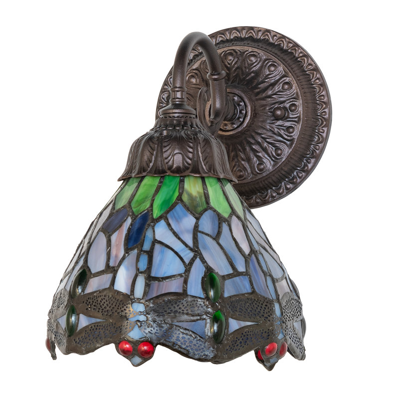 1 - Light Armed Sconce, Green/Blue/Purple/Red, Bell