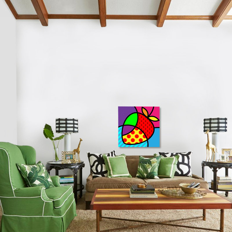 Strawberry Print, 36" H x 36" W x 1.5" D, Acrylic