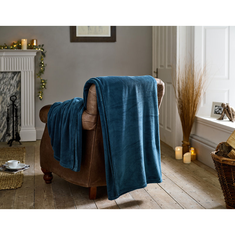 The Big One Ultra-Soft Large Plush Throw  230x270c Blanket, Dark Blue