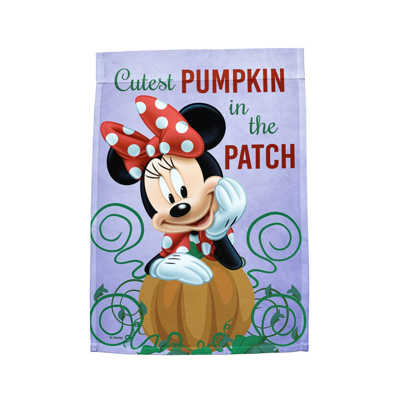 Minnie Cutest Pumpkin Polyester 18 x 12 in. Garden Flag