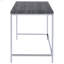 Bureau d'écriture rectangulaire gris et chrome